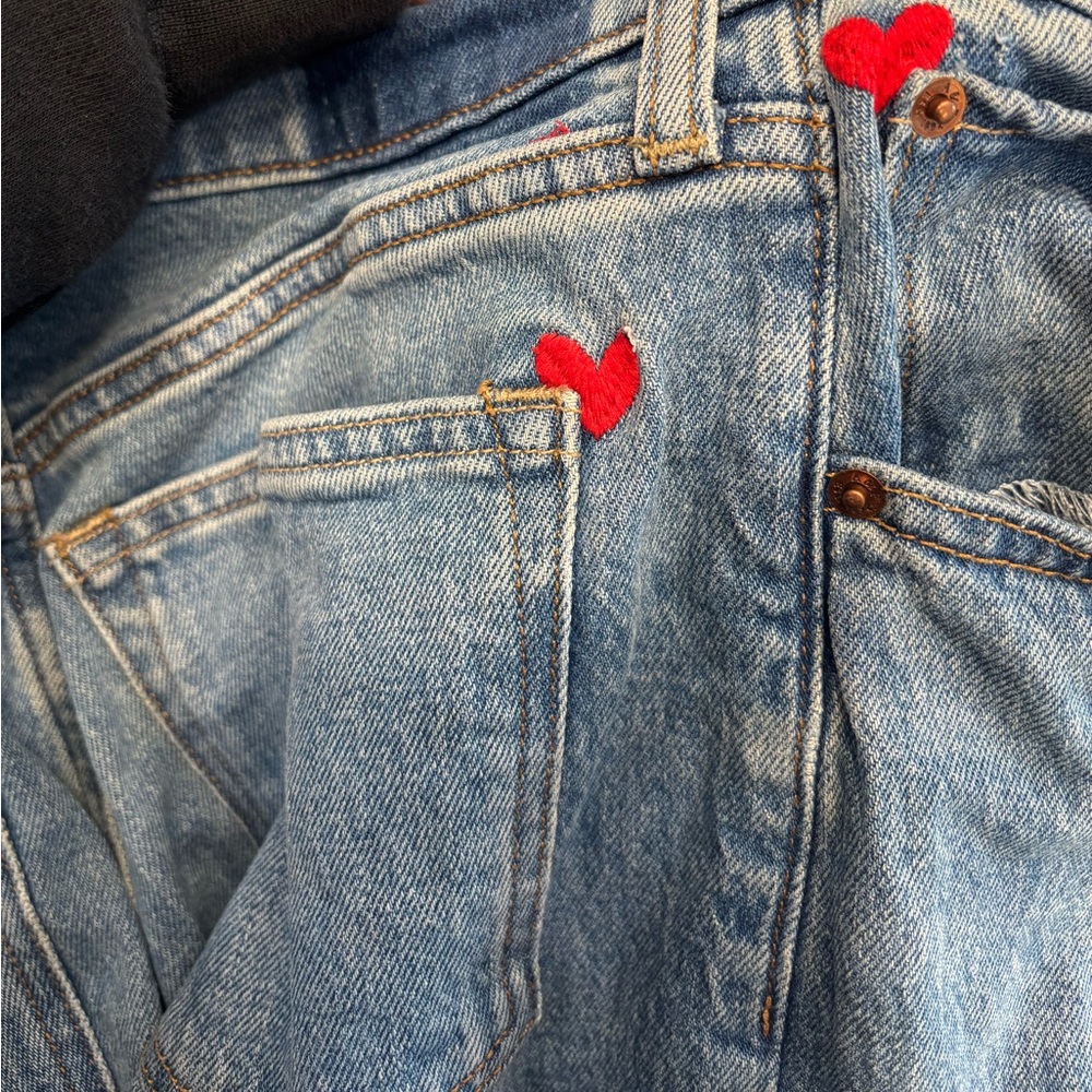 High Rise 90s Relaxed Heart Jean HEART EMBROIDERY 26 LONG Abercrombie & fitch